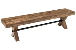 Industrial Bank GOLIATH 180cm natur Pinienholz X-Gestell schwarz Metall