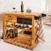Industrial Barschrank BODEGA 86cm Mangoholz Servierwagen mit Weinregal und Aufhängung