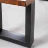 Industrial Baumstamm Sitzbank GENESIS 180cm Akazie Massivholz Metallgestell Live Edge