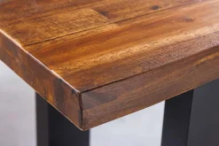 Industrial Baumstamm Sitzbank GENESIS 180cm Akazie Massivholz Metallgestell Live Edge