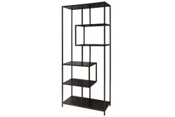 Industrial Bücherregal SLIM LINE 185cm Esche schwarz sechs Regalböden