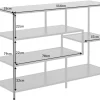 Industrial Bücherregal SLIM LINE 114cm Esche schwarz fünf Regalböden