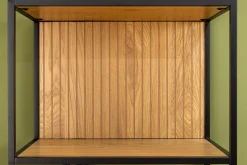 Industrial Bücherregal SLIM LINE 185cm Wildeiche schwarz Metall mit Schubladen