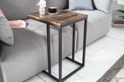 Industrial Beistelltisch SCANDINAVIA 60cm Akazie Massivholz Laptoptisch mit Tablet-Halterung