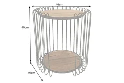 Industrial Beistelltisch TRUE ELEMENTS 50cm natur Akazie Massivholz