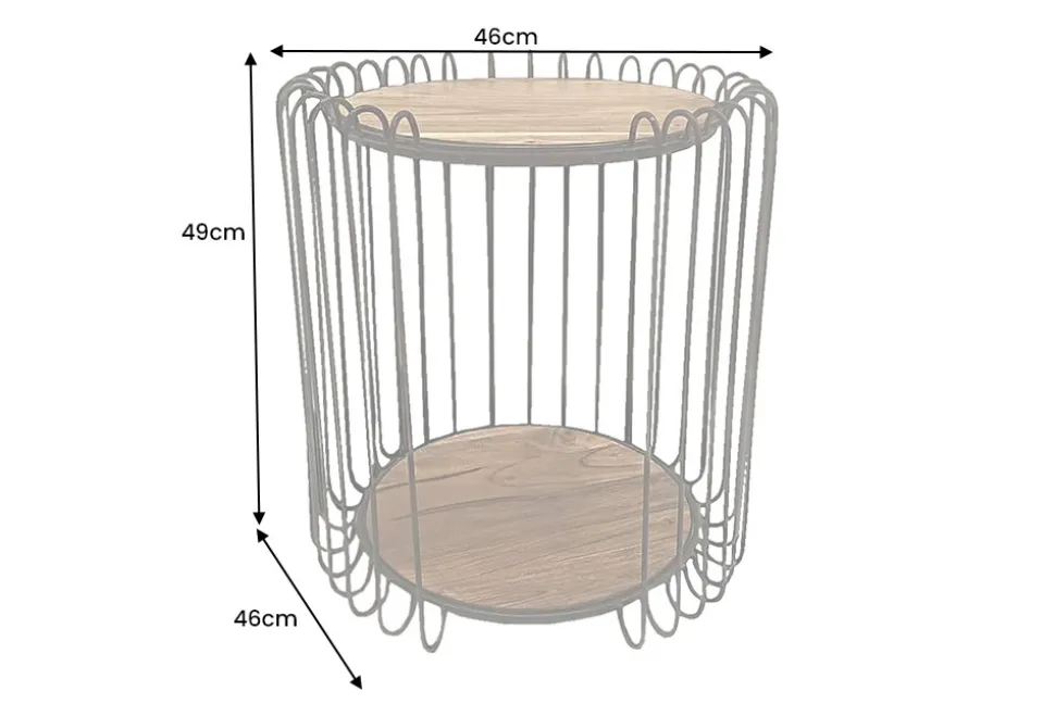 Industrial Beistelltisch TRUE ELEMENTS 50cm natur Akazie Massivholz
