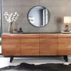 Industrial Design Sideboard ORGANIC ARTWORK 180cm Akazie Massivholz Eisengestell