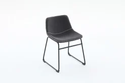 Industrial Design Stuhl DJANGO grau Cord mit Metallgestell