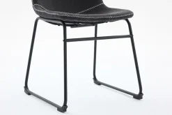 Industrial Design Stuhl DJANGO grau Cord mit Metallgestell