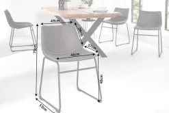 Industrial Design Stuhl DJANGO vintage grau mit Eisengestell