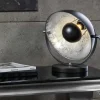 Industrial Design Tischlampe STUDIO 40cm schwarz Blattsilber-Optik neigbarer Schirm