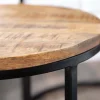 Industrial 2er Set Beistelltische ELEMENTS 60cm Mangoholz massiv rund schwarzes Metallgestell