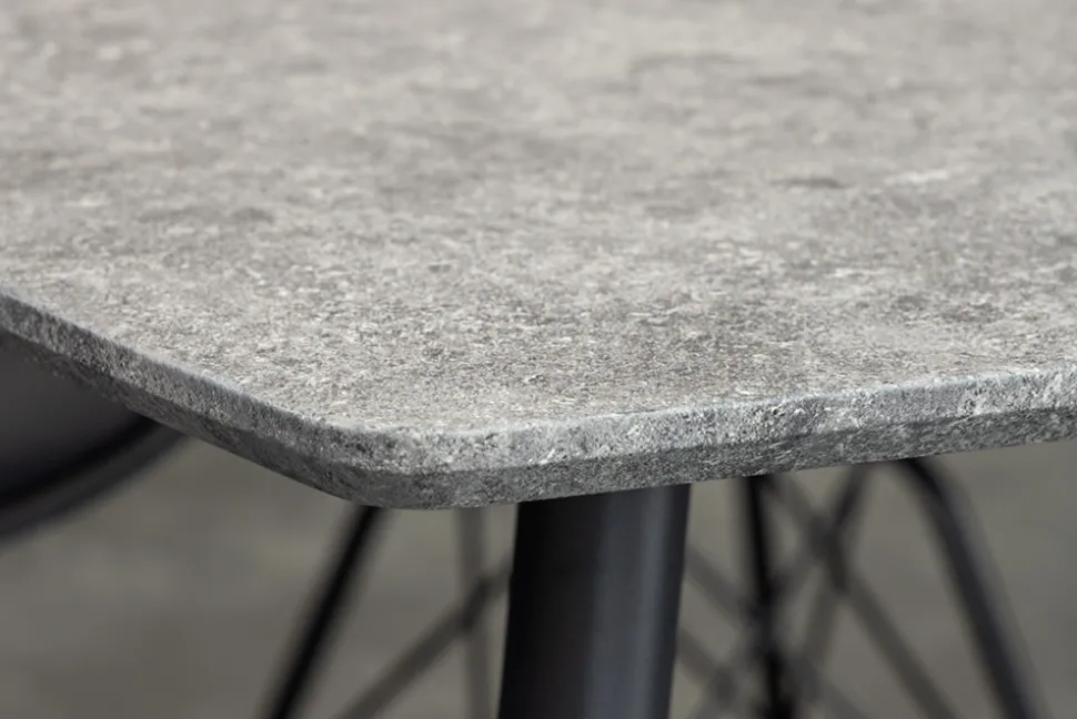 Industrial Esstisch APARTMENT 140cm grau Beton-Design schwarzes Metallgestell
