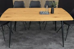 Industrial Esstisch APARTMENT 120cm natur Wildeiche schwarzes Metallgestell