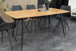 Industrial Esstisch APARTMENT 120cm natur Wildeiche schwarzes Metallgestell