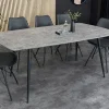 Industrial Esstisch APARTMENT 120cm grau Beton-Design schwarzes Metallgestell