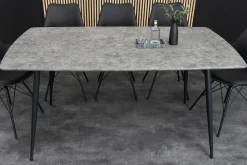 Industrial Esstisch APARTMENT 120cm grau Beton-Design schwarzes Metallgestell