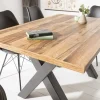 Industrial Esstisch MONTREAL 140cm natur schwarz Eichenholz-Design X-Gestell