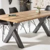 Industrial Esstisch MONTREAL 160cm natur schwarz Eichenholz-Design X-Gestell