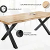 Industrial Esstisch WILD 200cm braun Wildeiche-Design Baumkante schwarz X-Gestell