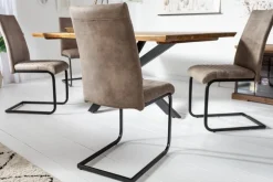 Industrial Freischwinger Stuhl APARTMENT antik taupe mit Metallgestell
