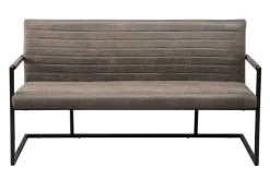 Industrial Freischwinger Bank LOFT 160cm taupe mit Armlehne