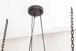 Industrial Hängelampe BARRACUDA 70cm recyceltes Massivholz mit 3 Leuchten