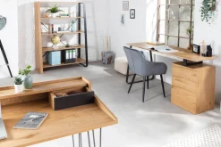 Industrial Schreibtisch STUDIO 160cm Eichenoptik mit 3 Schubladen