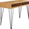 Industrial Schreibtisch STUDIO 110cm natur Eiche Laptoptisch Hairpin Legs Stauraum