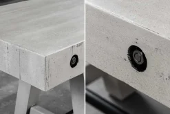 Industrial Sitzbank FINCA 200cm grau Pinie recyceltes Massivholz Eisen