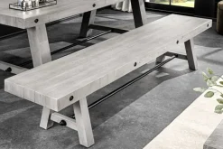 Industrial Sitzbank FINCA 200cm grau Pinie recyceltes Massivholz Eisen