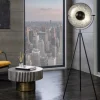 Industrial Stehlampe STUDIO 150cm schwarz Blattsilber-Optik neigbarer Schirm