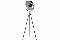 Industrial Stehlampe STUDIO 150cm schwarz Blattsilber-Optik neigbarer Schirm