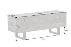 Industrial Truhenbank FACTORY LOFT 115cm Mangoholz grau Sitzbank