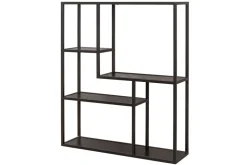 Industrial Wandregal SLIM LINE 90cm Esche schwarz fünf Regalböden