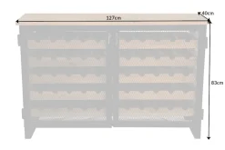Industrial Weinschrank BODEGA 130cm recyceltes Pinienholz natur Weinregal für 55 Flaschen