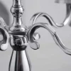 Kerzenständer MODERN BAROCK 40cm silber 5-armig Lüster Aluminium poliert Kerzenhalter
