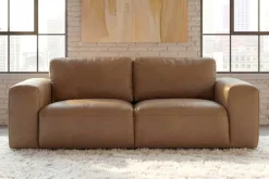 Komfortables Sofa BIG GEORGE 205cm cognac Echtleder Taschenfederkern 2-Sitzer Couch