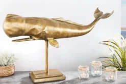 Maritime Skulptur WAL 70cm messing handmade Metall Design Dekoration