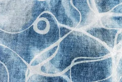 Maritimer Teppich OCEAN 230x160cm blau weiß Flachgewebe Indoor-Teppich