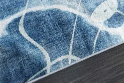 Maritimer Teppich OCEAN 230x160cm blau weiß Flachgewebe Indoor-Teppich