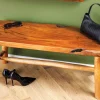 Massive Bank ROOT 100cm braun natur Teakholz Baumstamm Holzstrebe