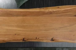 Massive Baumstamm Bank MAMMUT NATURE 160cm Akazienholz 3,5cm dicke Platte