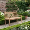 Massive Gartenbank EMPIRE TEAK Herz 120cm natur Teakholz