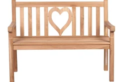 Massive Gartenbank EMPIRE TEAK Herz 120cm natur Teakholz