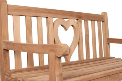 Massive Gartenbank EMPIRE TEAK Herz 120cm natur Teakholz