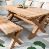 Massive Gartenbank EMPIRE TEAK 160cm natur Teakholz Outdoor-Sitzbank wetterfest