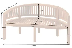 Massive Gartenbank XXL EMPIRE TEAK 150cm natur Teakholz