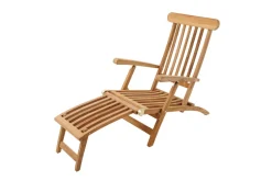 Massive Gartenliege EMPIRE TEAK 175cm natur Teakholz Deckchair verstellbar