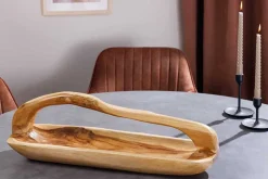 Massive Holzschale BALI 60cm Teakholz mit Griff natürliche Maserung